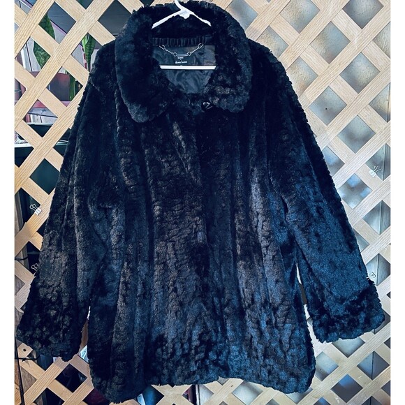 DENNIS by DENNIS BASSO Faux Mink Fur Mid length Coat 3X New - Picture 1 of 14